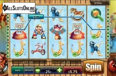 Wild Win screen. Vintage Toy Room from MultiSlot