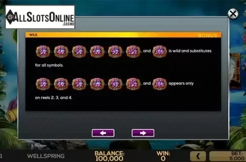 Paytable 2. Wellspring from High 5 Games