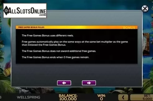 Paytable 4. Wellspring from High 5 Games