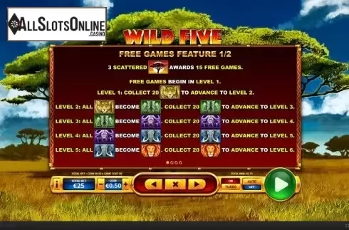 Features. Wild Five from Skywind Group
