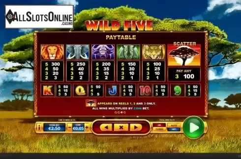 Symbols . Wild Five from Skywind Group