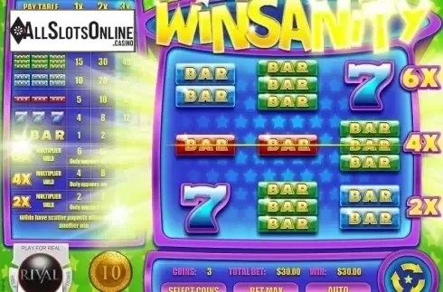 Win Screen 2. Winsanity from Rival Gaming
