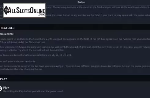 Features screen
