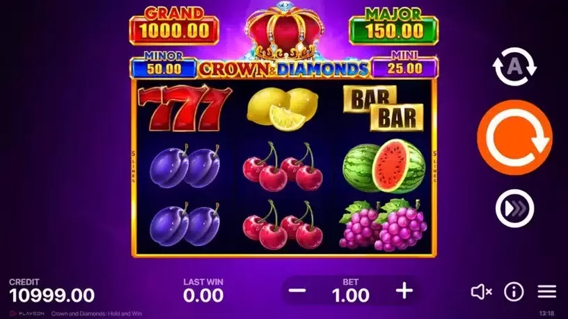 Crown & Diamonds: Hold and Win slot screenshot 