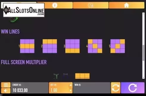 Pay Lines screen