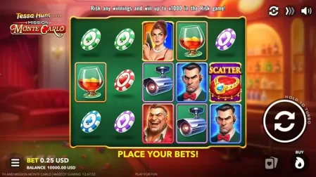 Tessa Hunt and the Mission Monte Carlo slot screenshot 1