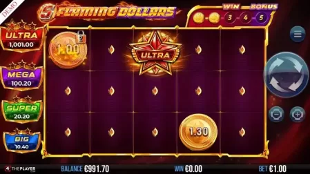 5 Flaming Dollars slot screenshot 2