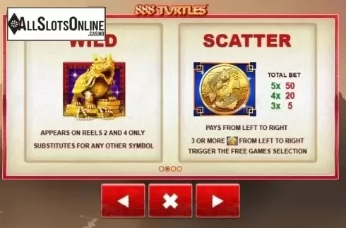 Paytable 2. 888 Turtles from Skywind Group