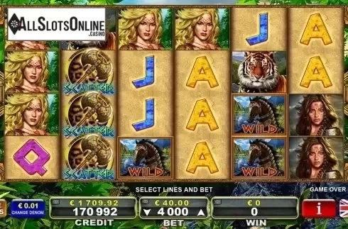 Reel Screen. Amazons' Battle 6 reels from EGT
