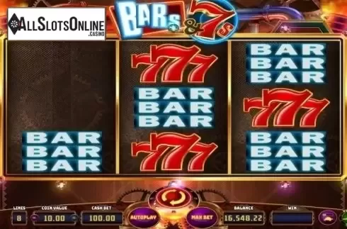 Reel Screen. BARs and 7s from Wazdan