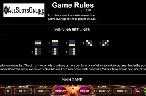 Game Rules. BARs and 7s from Wazdan