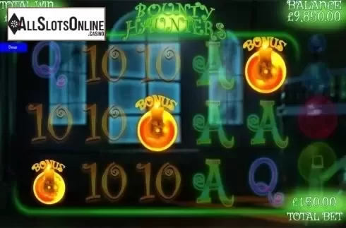 Free spins win screen. Bounty Haunters from Games Warehouse