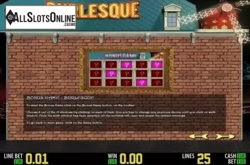 Paytable 3. Burlesque HD from World Match