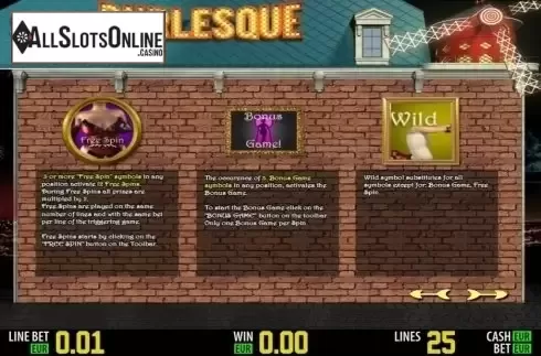 Paytable 2. Burlesque HD from World Match
