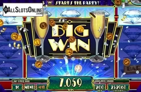 Win Screen. Champagne Party from Incredible Technologies
