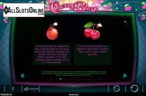 Paytable 3. Cherry Blast from IronDog
