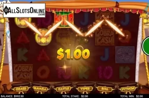 Win Screen. Cobra Cash from CORE Gaming