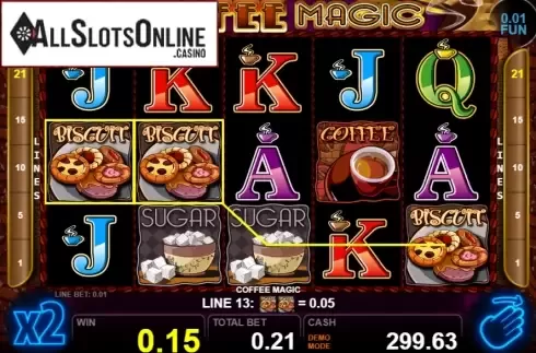 Win screen 2. Coffee Magic (Casino Technology) from Casino Technology