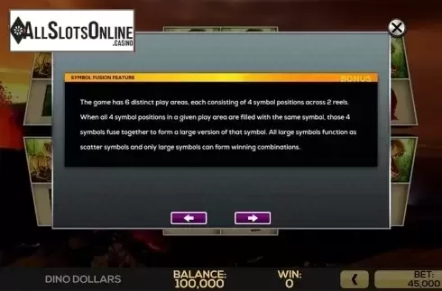 Paytable . Dino Dollars from High 5 Games