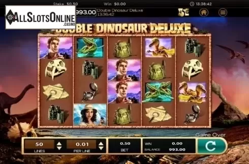 Game screen. Double Dinosaur Deluxe from High 5 Games