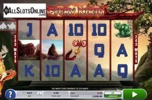 Reel Screen. Fiery Kirin from 2by2 Gaming