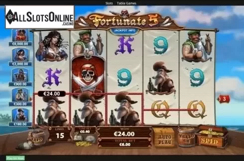 High value symbol win 2. Fortunate Five from Playtech