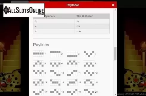 Paytable 4. Fortune Temple from Gamesys