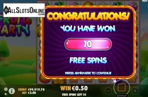Free Spins 1. Fruit Party (Pragmatic Play) from Pragmatic Play