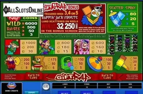 Screen2. Gift Rap from Microgaming