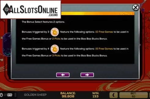 Bonus Select 2. Golden Sheep from High 5 Games