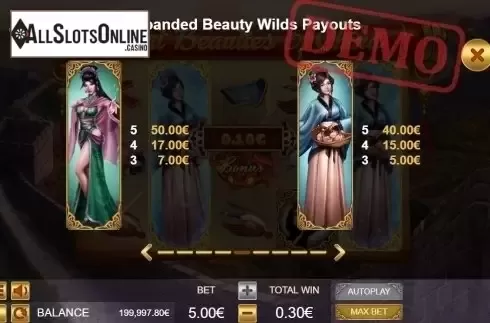 Paytable 2. Great Beautiies Of China from Ganapati