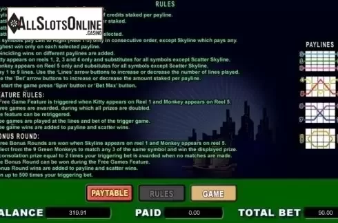 Paytable 2. Jade Idol from Amaya
