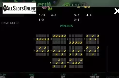 Pay Lines screen