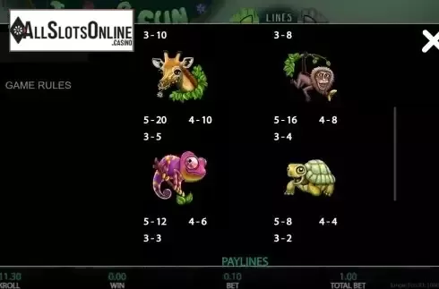 Pay Table screen 2