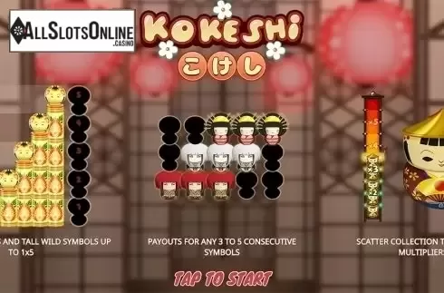 Intro screen. Kokeshi from Gamatron