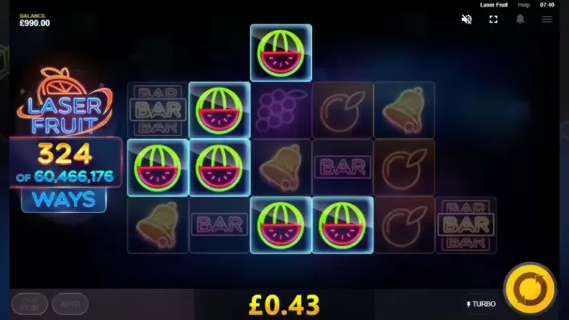 Laser Fruit slot screenshot 2
