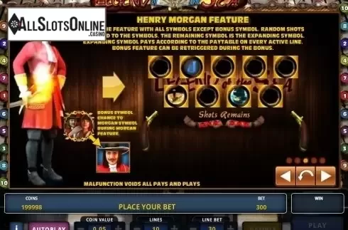 Paytable 3. Legend of the Sea from Zeus Play