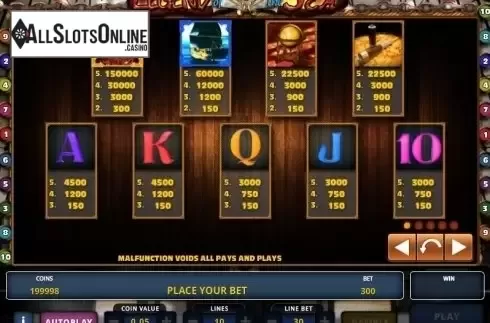 Paytable 1. Legend of the Sea from Zeus Play