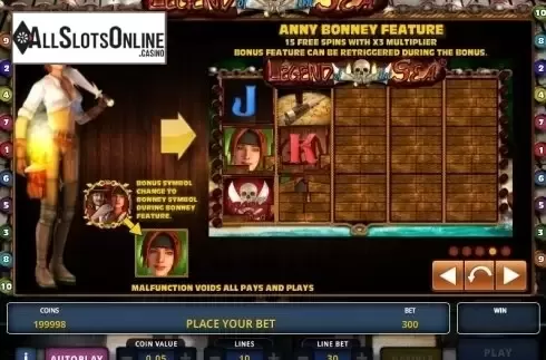 Paytable 4. Legend of the Sea from Zeus Play