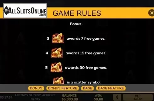 Paytable 2. Legends of Troy 2 from High 5 Games
