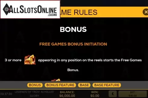 Paytable 1. Legends of Troy 2 from High 5 Games