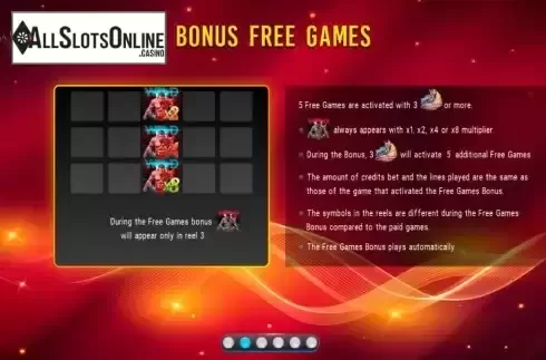 Bonus Free Games screen