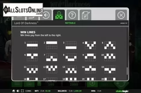 Paylines 1. Lord of Darkness from StakeLogic