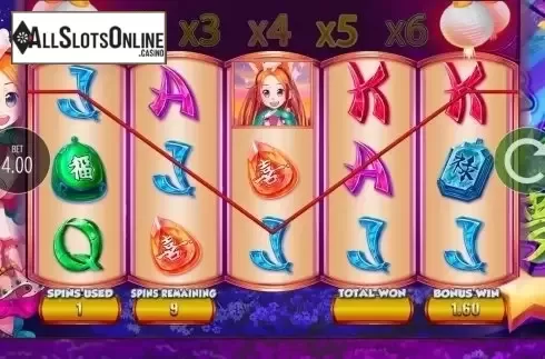 Win Screen. Lucky 8 Fortune Cat from Blueprint