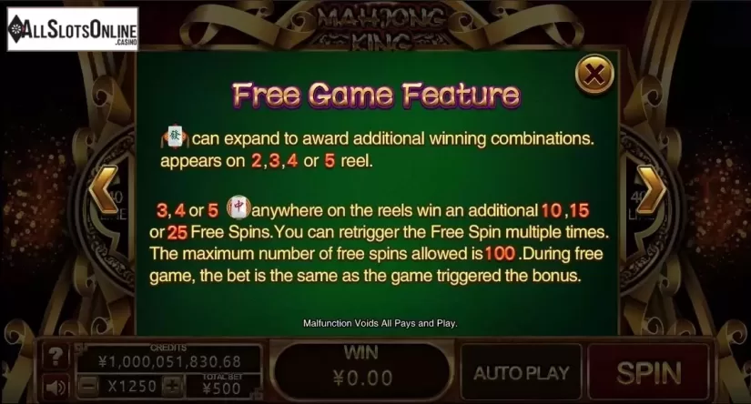 Free Spins. Mahjong King (CQ9 Gaming) from CQ9Gaming