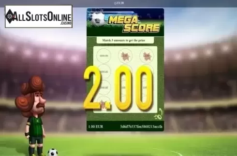 Win Screen. Mega Score from Betixon