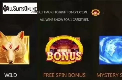 Paytable 1. Mystery of Ninetails from JDB168