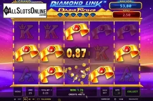 Win Screen 1. Oasis Riches Diamond Link from Greentube