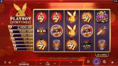 Playboy Fortunes slot screenshot 1