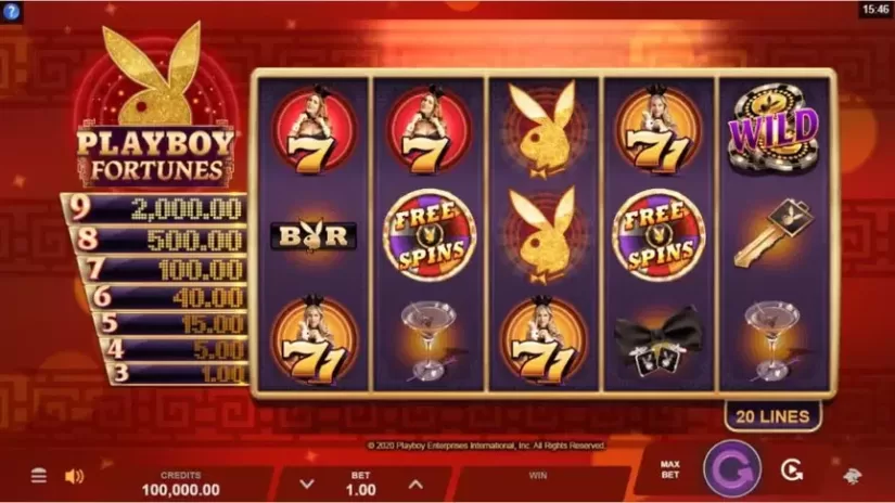 Playboy Fortunes slot screenshot 1